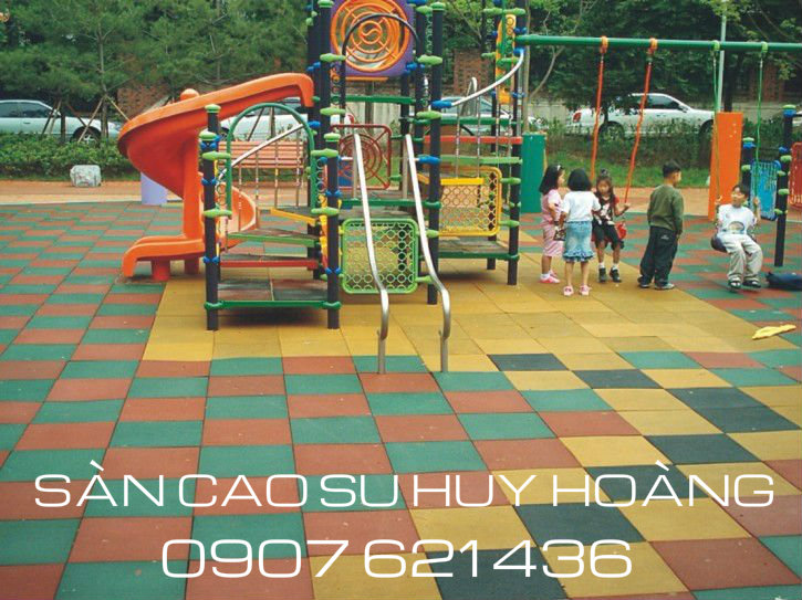 sàn cao su mau xanh